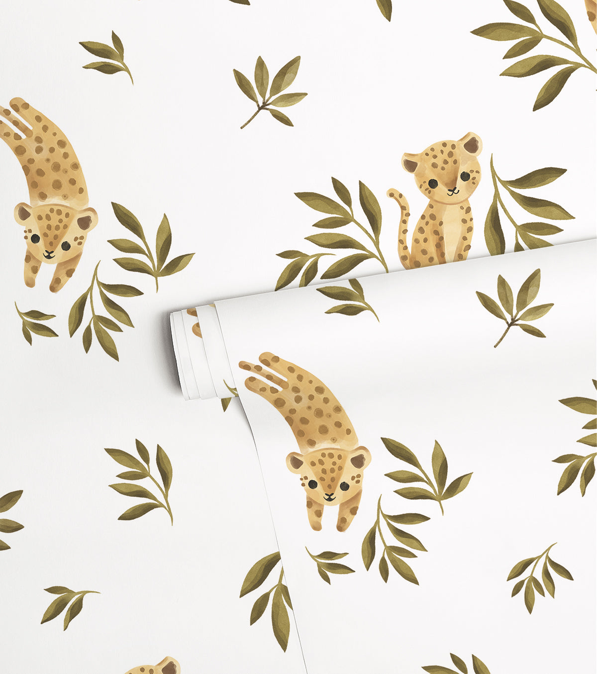 FELIDAE - Papel de parede para crianças - Motivo leopardo pequeno