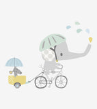 SMILE IT'S RAINING - Autocolante grande - Elefante na sua bicicleta
