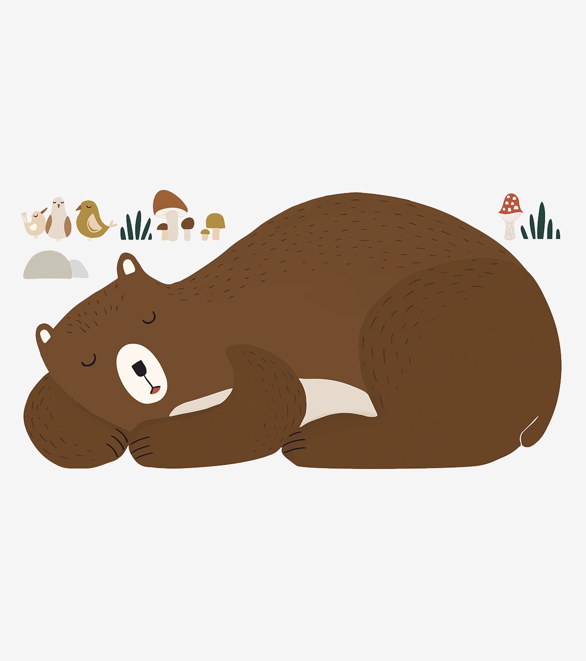 FOREST HAPPINESS - Autocolante grande - Urso adormecido