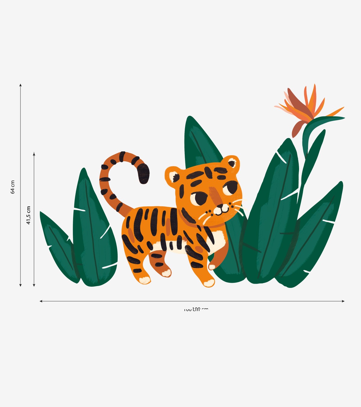 JUNGLE NIGHT - Autocolantes grandes - Tigre e folhagem da selva