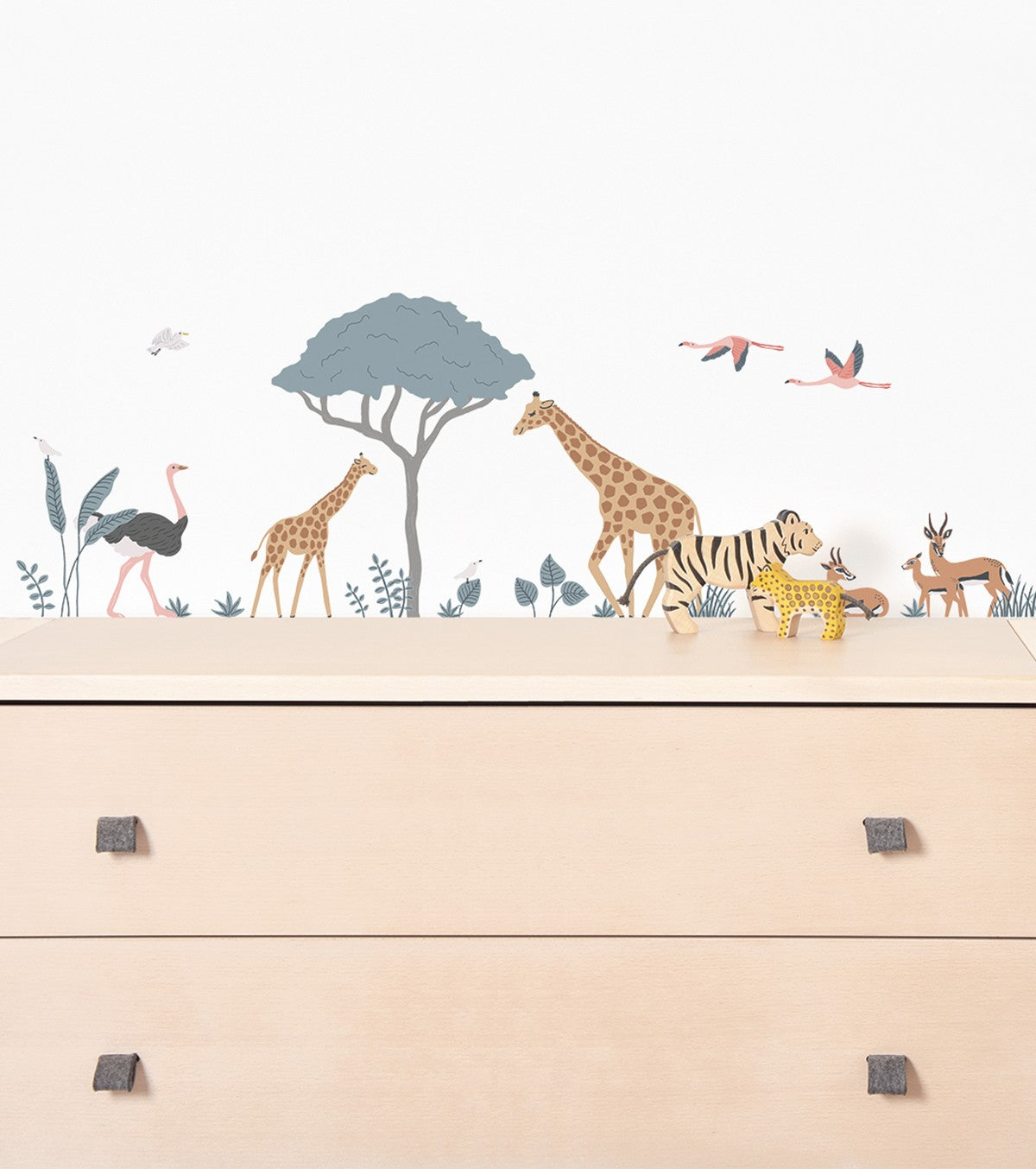 Autocolantes animais da savana - Girafa, gazela, avestruz - TANZÂNIA
