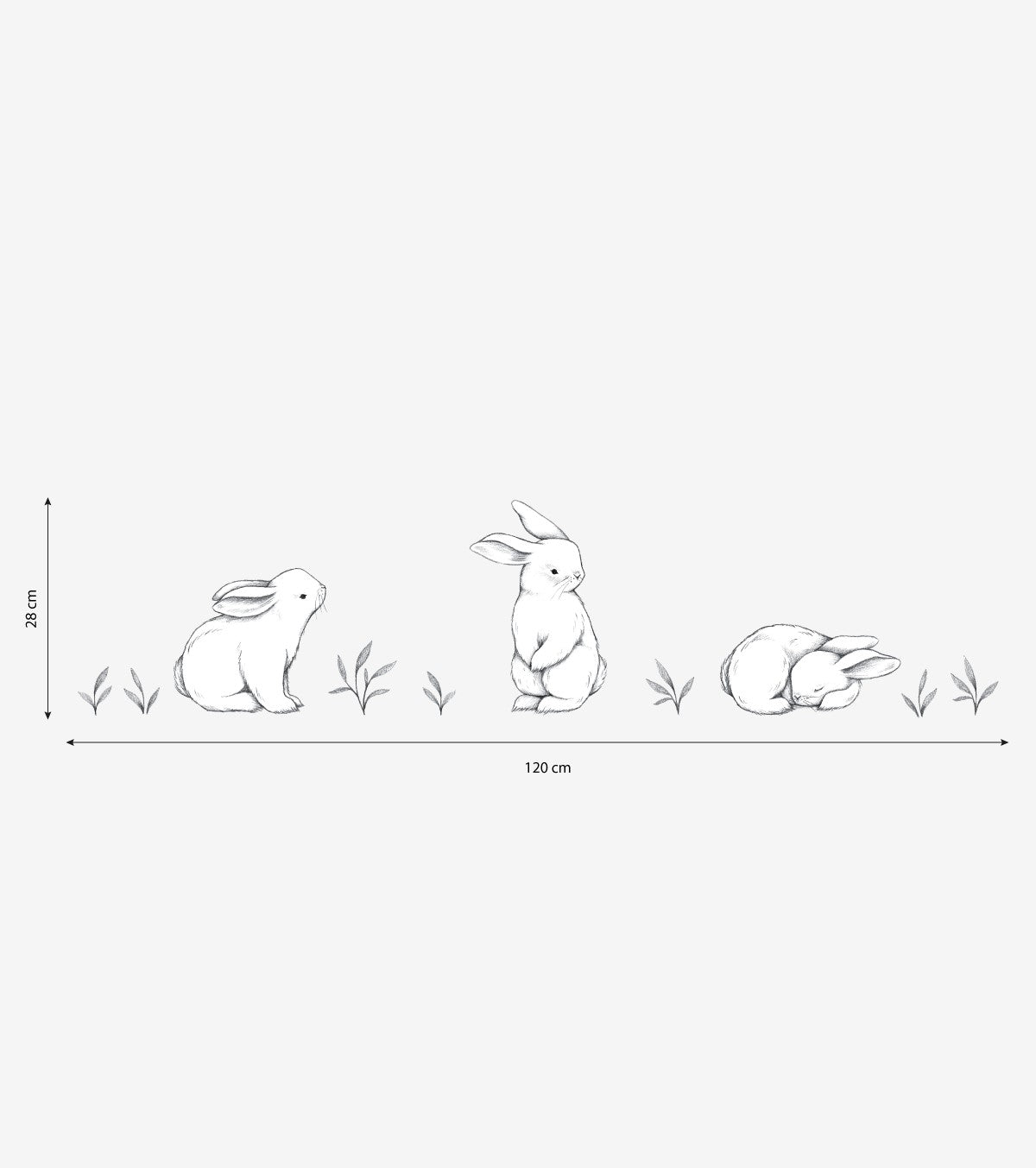 BUNNY - Autocolantes de parede - 3 coelhos