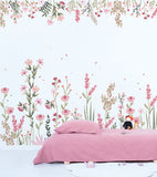 MAGENTA - Papel de parede panorâmico - Campos de flores cor-de-rosa (esquerda)