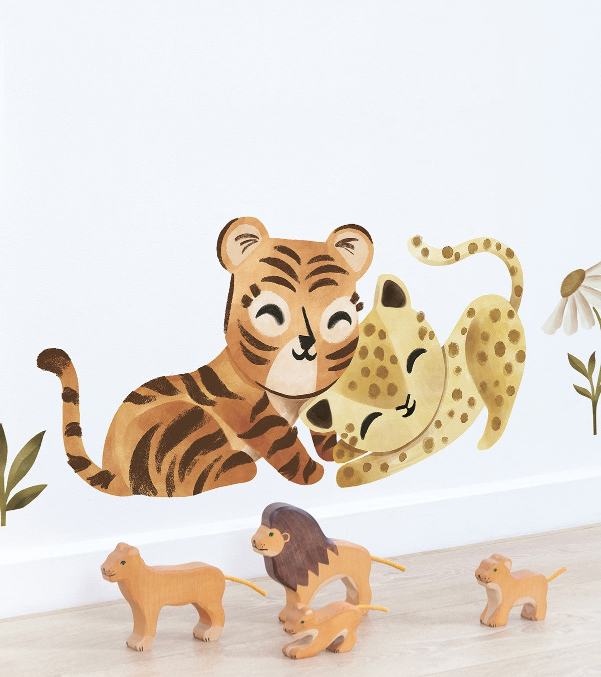 FELIDAE - Autocolante grande - Caça ao tigre e ao leopardo