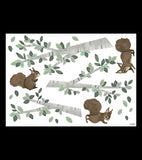 KHARU - Autocolantes de parede - Esquilos e ramos