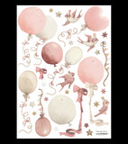 SELENE - Autocolantes de parede - Balões e papagaios (cor-de-rosa)
