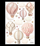 SELENE - Autocolantes de parede - Balões de ar quente (cor-de-rosa)