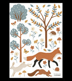 JÖRO - Autocolantes de parede - Floresta, raposa e animais
