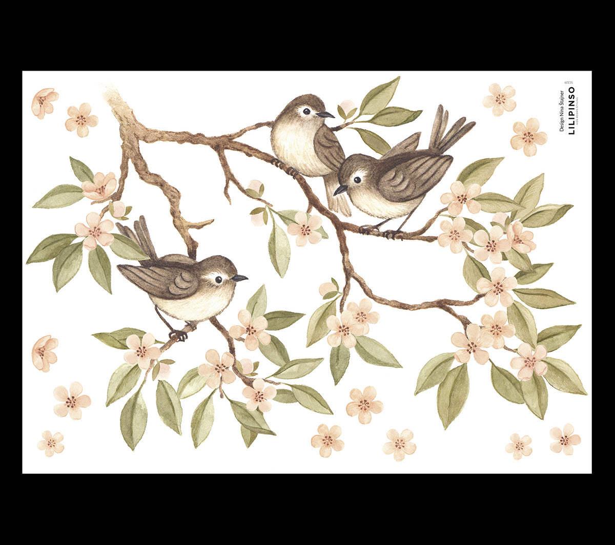 OH DEER - Adesivos de parede - Ramo florido e pássaros