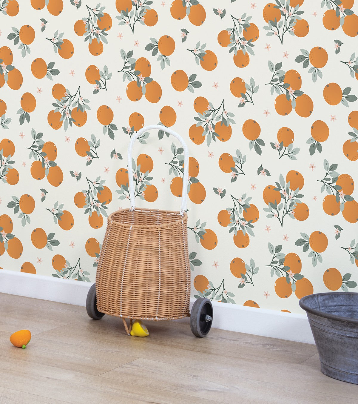 LOUISE - Papel de parede para crianças - Motivo laranja