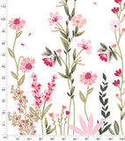 MAGENTA - Papel de parede panorâmico - Campos de flores cor-de-rosa (esquerda)