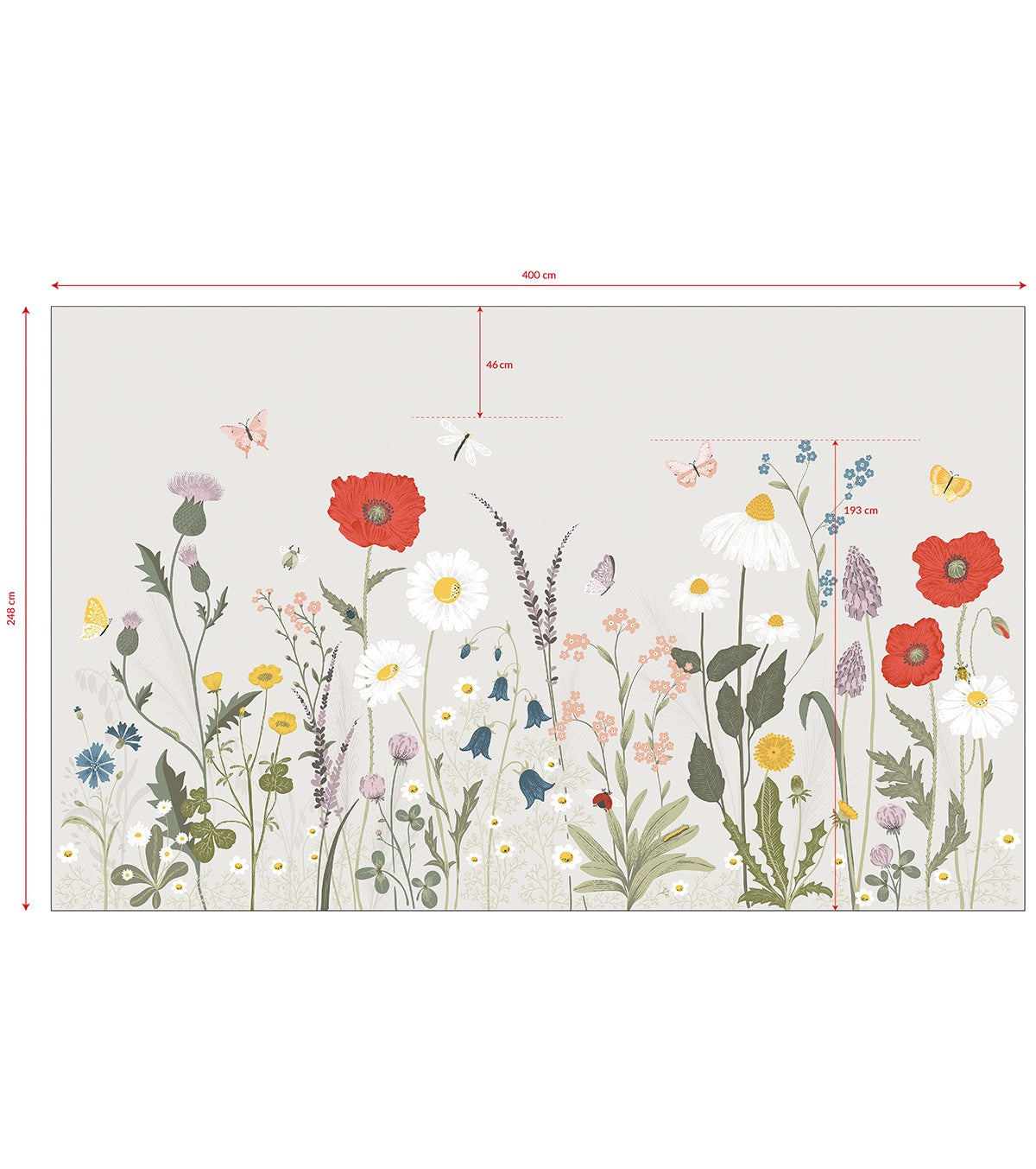 WILDFLOWERS - Papel de parede panorâmico - Campo de flores