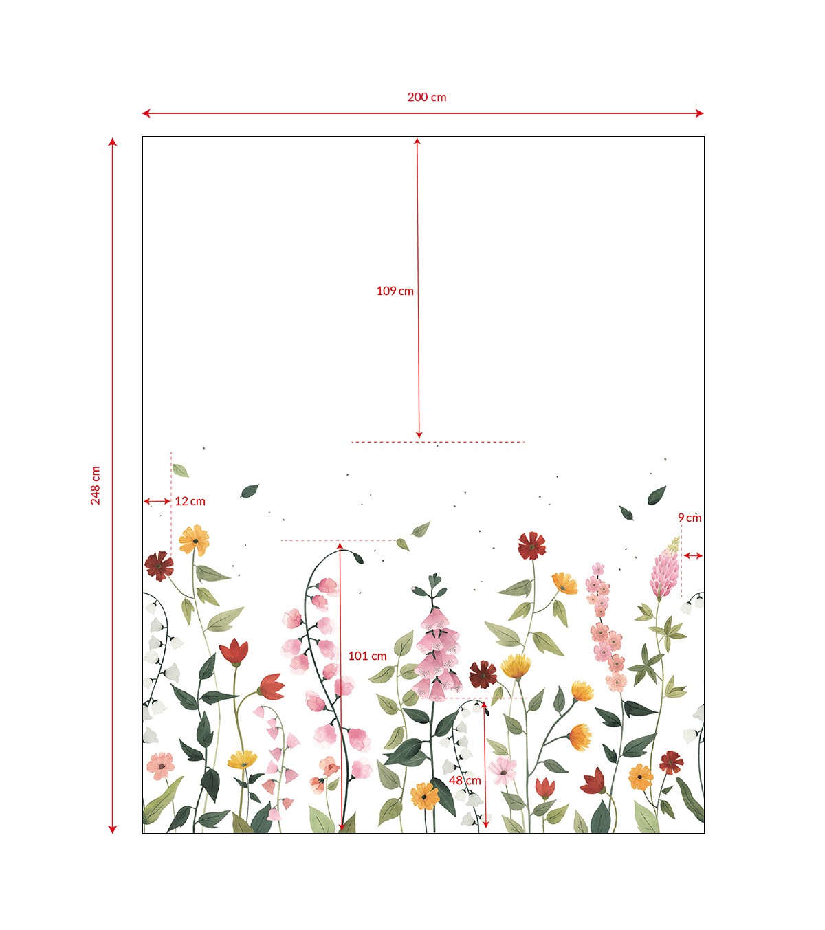 QUEYRAN - Papel de parede panorâmico - Flores bonitas