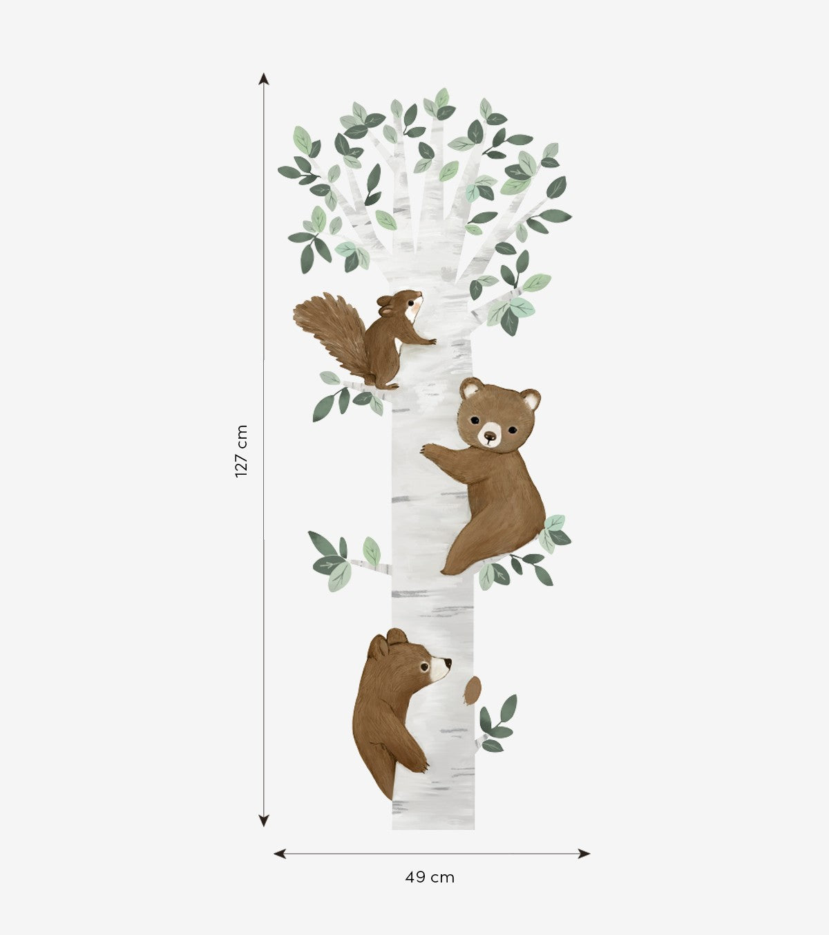 KHARU - Autocolante grande - Os ursos sobem às árvores