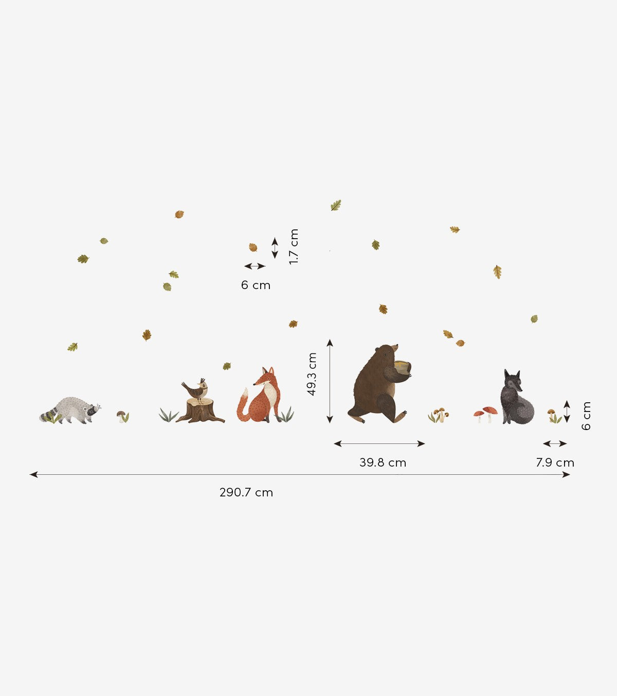 NORWOOD - Autocolantes de parede - O urso e os seus amigos da floresta