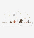 NORWOOD - Autocolantes de parede - O urso e os seus amigos da floresta
