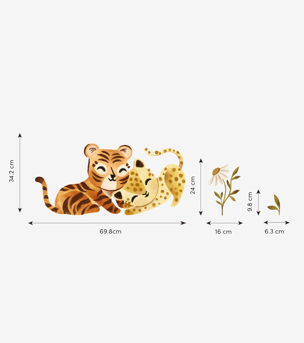 FELIDAE - Autocolante grande - Caça ao tigre e ao leopardo