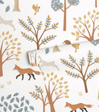 JÖRO - Papel de parede para crianças - Motivo floresta (raposa)
