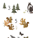 NORWOOD - Cartaz para crianças - Animais da floresta Números